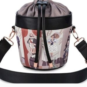 DISNEY Haunted Mansion Stretching Portraits Crossbody Bucket Bag Tote Purse